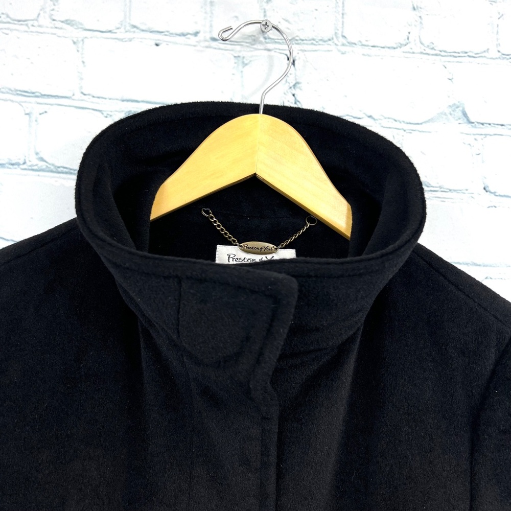 •|•PRESTON & YORK•| Angora + Wool Full Length Coat Black Size 8 - Picture 5 of 16